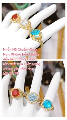 Nhẫn nữ đính đá đủ màu_ Mã 83