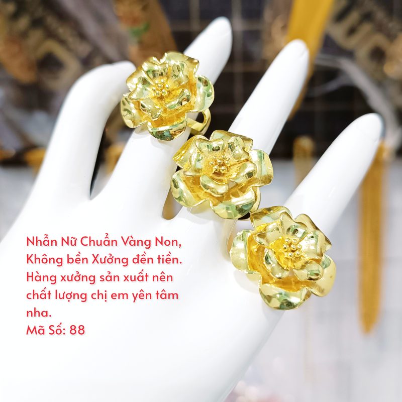 Nhẫn nữ hoa hồng vàng_ Mã 88