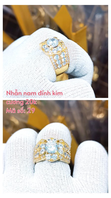 Nhẫn nam đính kim cương 20K_Mã 29