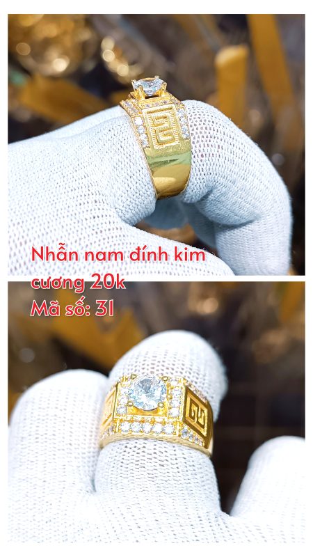 Nhẫn nam đính kim cương 20K_Mã 31