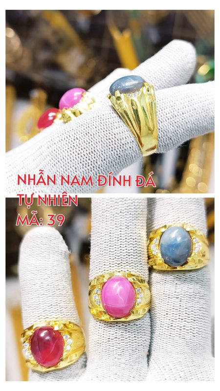Nhẫn nam đính đá tự nhiên _Mã 39