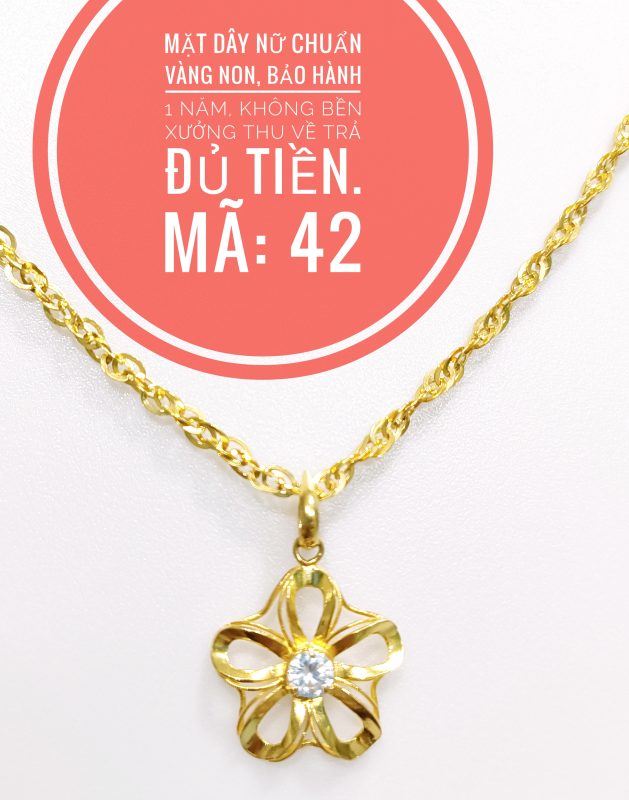 Mặt dây hoa 5 cánh đính đá_ Mã 42