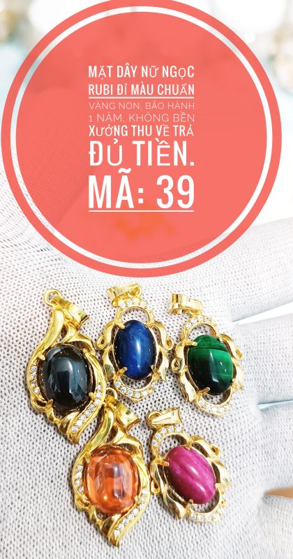 Mặt dây nữ ngọc ruby đủ màu_ Mã 39