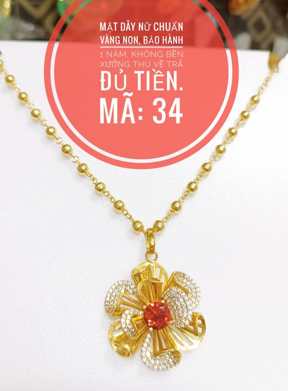Mặt dây nữ hoa đính đá_ Mã 34