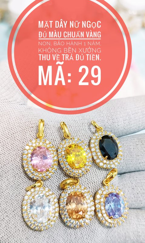 Mặt dây nữ ngọc đủ màu_ Mã 29