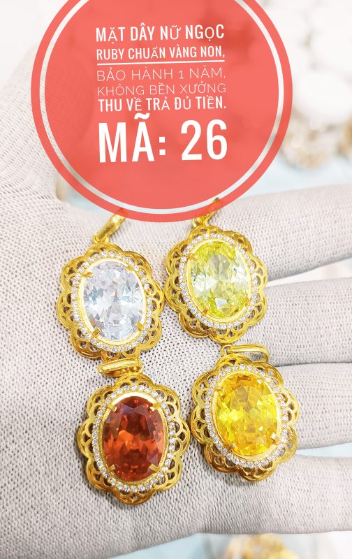 Mặt dây nữ ngọc ruby đủ màu_ Mã 26