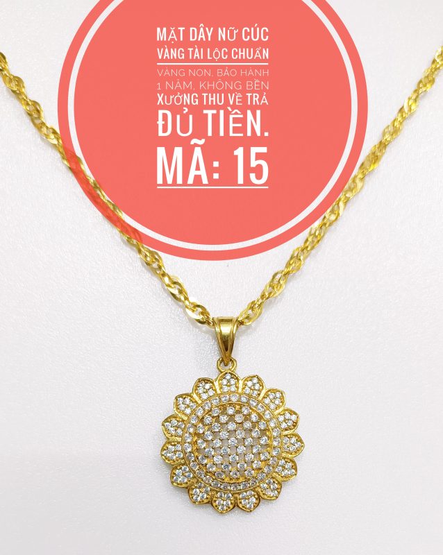 Mặt đay hoa cúc vàng tài lôc_Mã 15