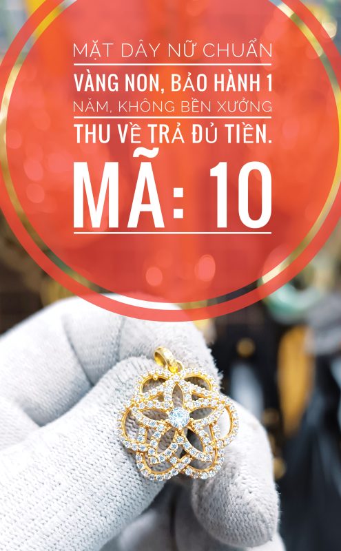 Mặt dây đính đá_ Mã 10