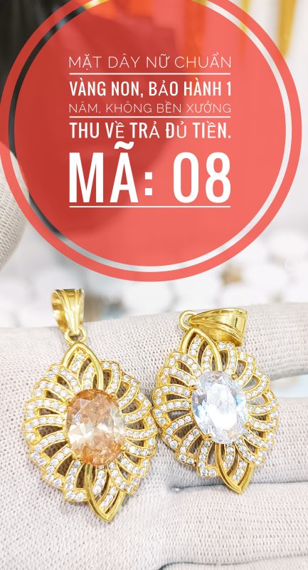 Mặt dây nữ lá đan lá đính đá to_ Mã 08