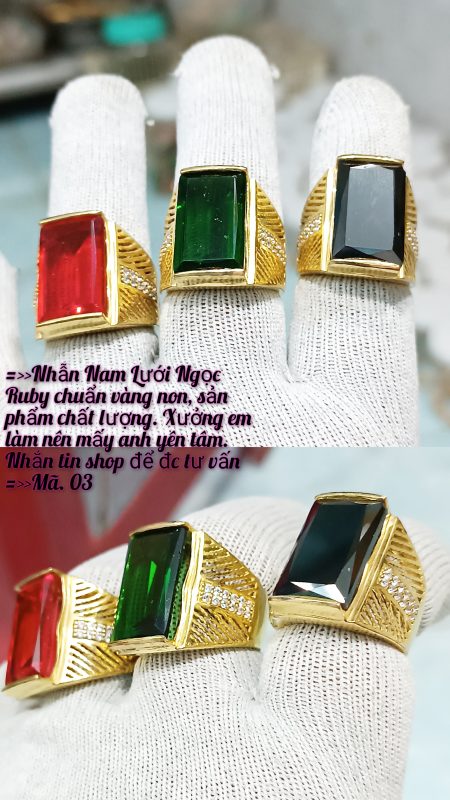 Nhẫn nam lưới ngọc Ruby _Mã 03