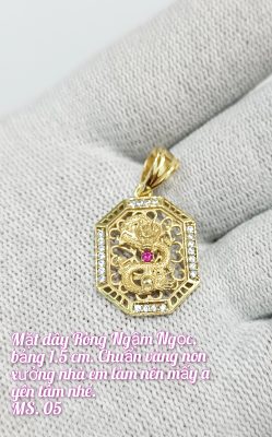 Mặt dây rồng ngậm ngọc hình bát giác_ mã 05