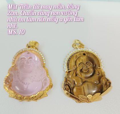 Mặt dây di lạc đá bọc vàng đính đá_ Mã 10