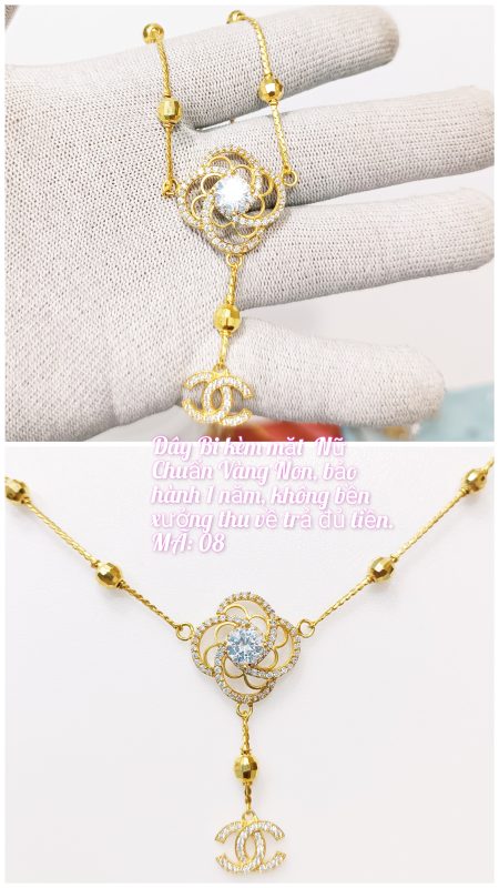 Dây bi nữ kèm mặt hoa đính đá_ Mã 08