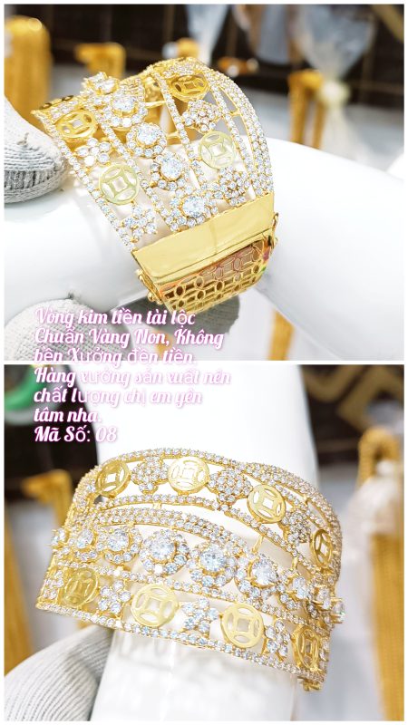 Vòng kim tiền tài lộc đính đá_ Mã 08