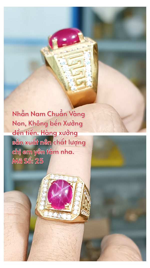 Nhẫn nam đính đá tự nhiên
