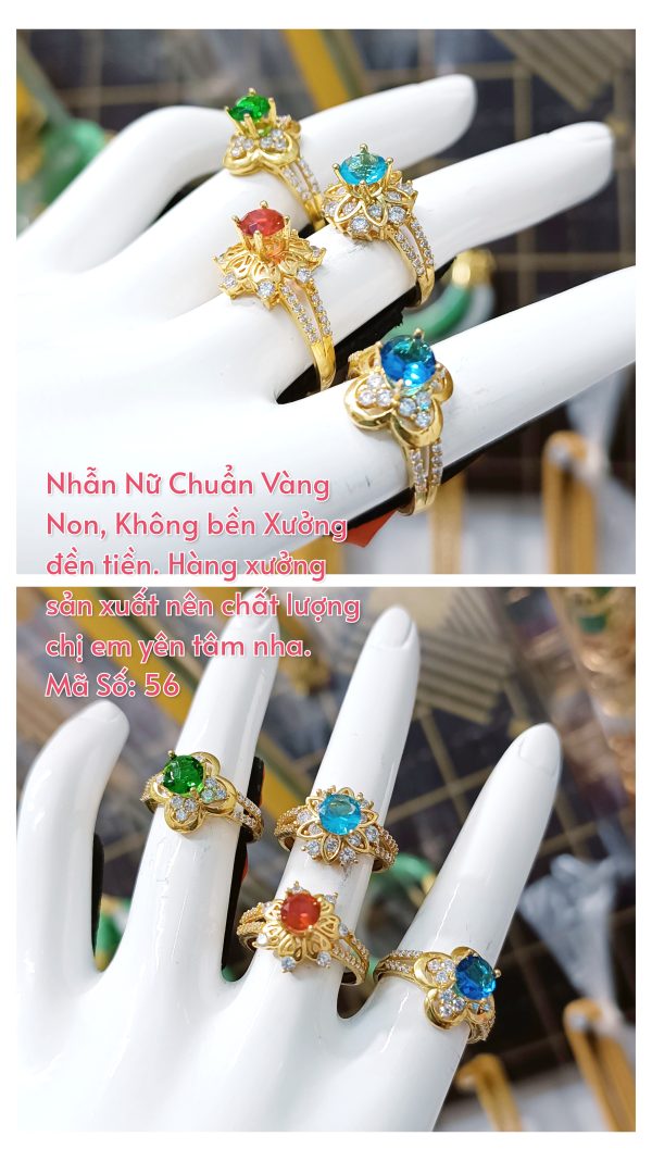 Nhẫn nữ hoa đủ màu_ Mã 56