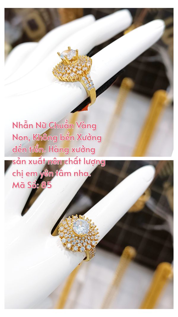 Nhẫn nữ hoa đính đá trắng_ Mã 85