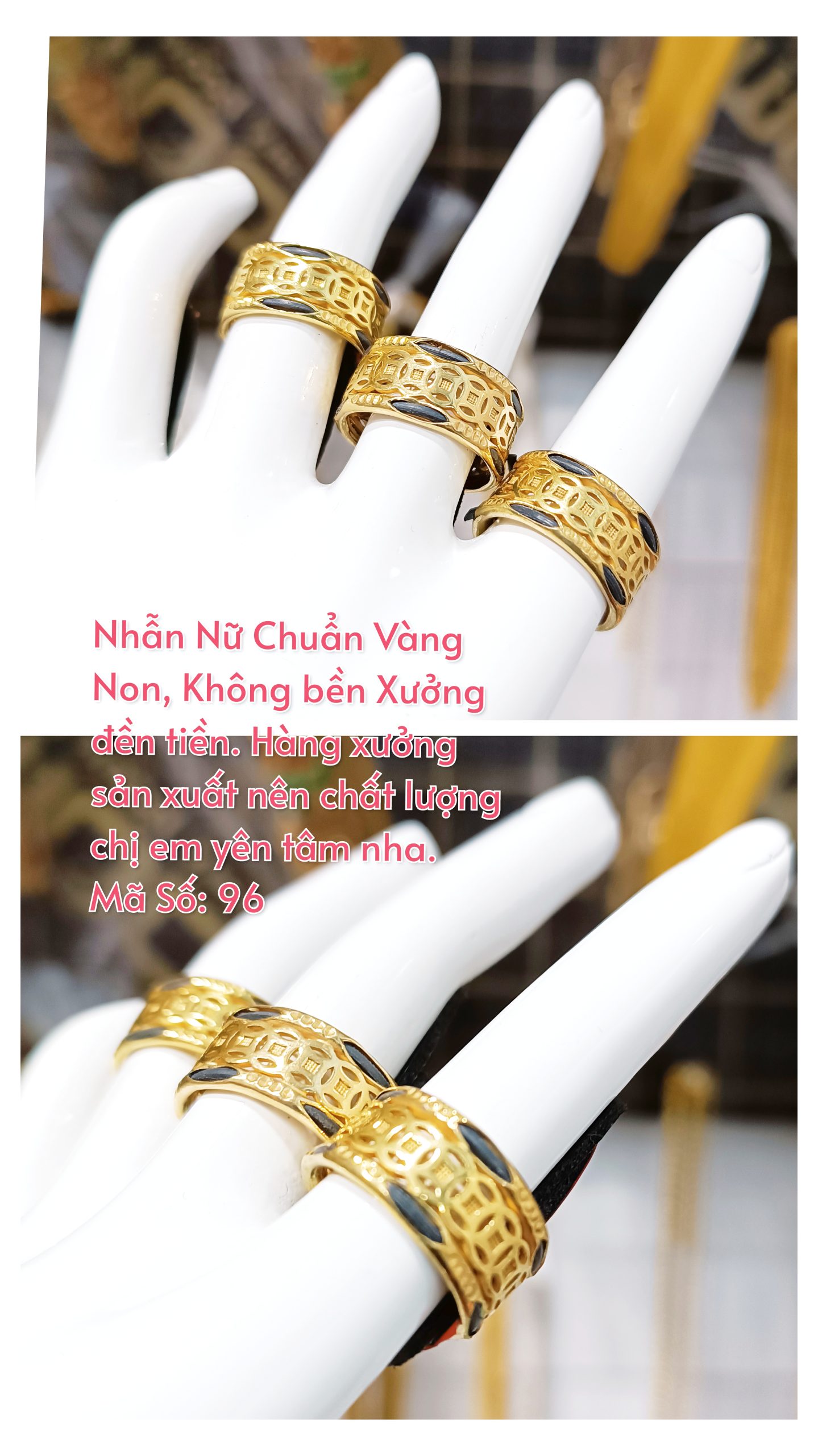 Nhẫn kim tiền nữ lông voi_ Mã 96