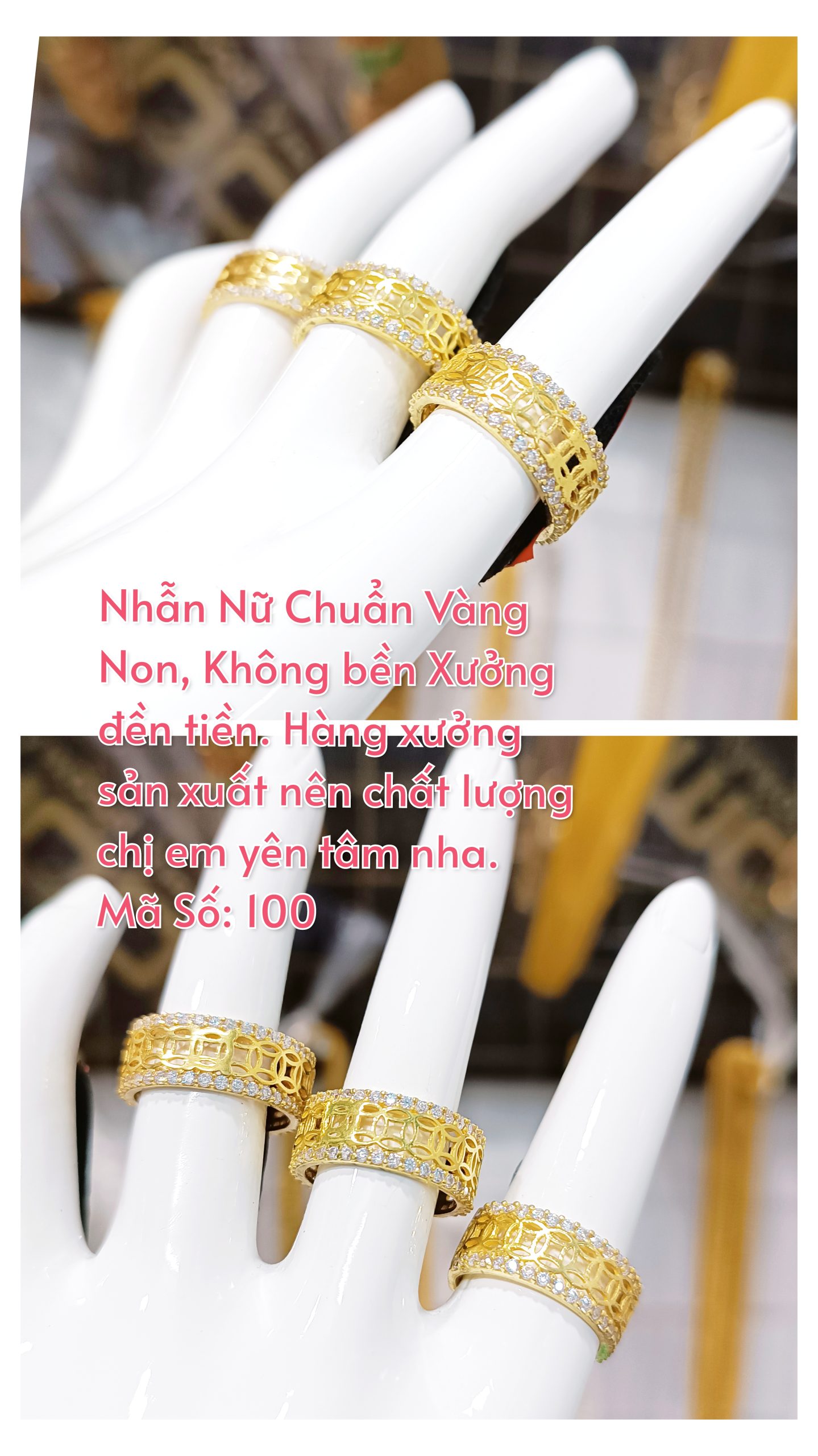 Nhẫn kim tiền nữ_ Mã 100