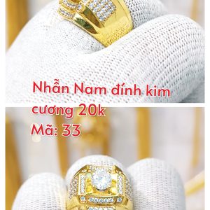 Nhẫn nam đính kim cương 20k_Mẫu 33