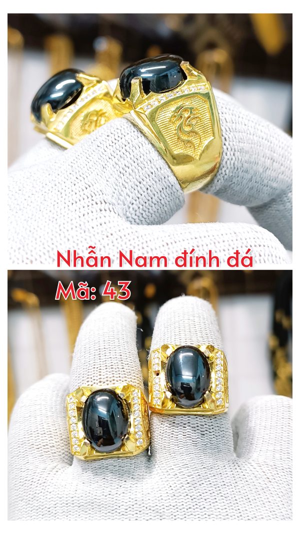 Nhẫn nam đính đá_Mã 43