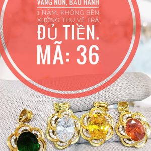 Mặt dây nữ hoa mai đủ màu_ Mã 36