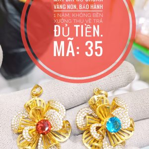 Mặt dây nữ hoa đính đá đủ màu_ Mã 35