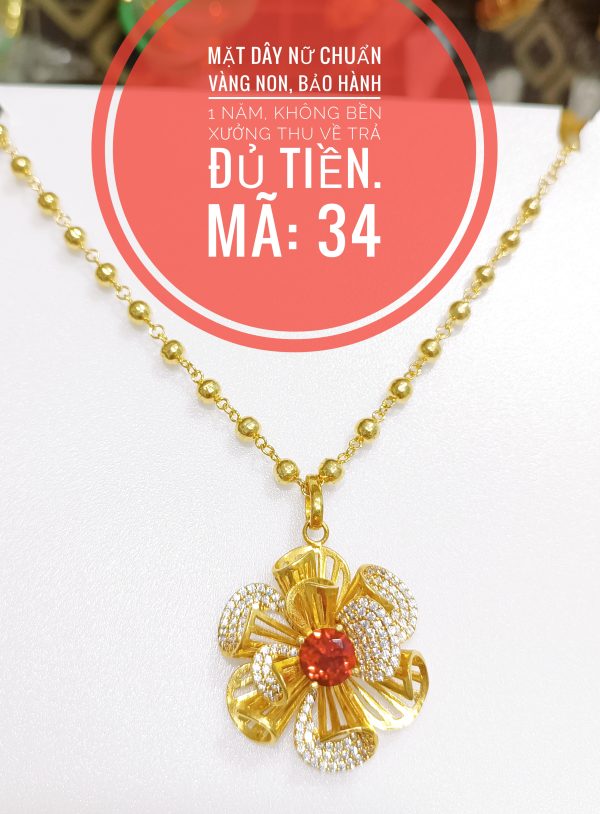 Mặt dây nữ hoa đính đá_ Mã 34