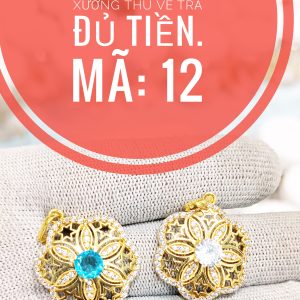Mặt dây nữ đính đá đủ màu_ Mã 12