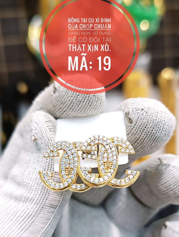 Bông tai chờ neo đính đá_Mã 19