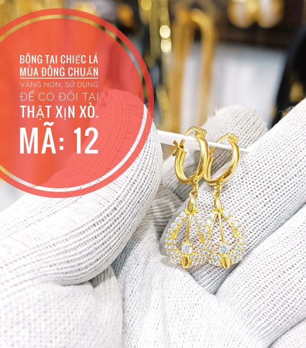 Bông tai chiếc lá mùa đông_ Mã 12