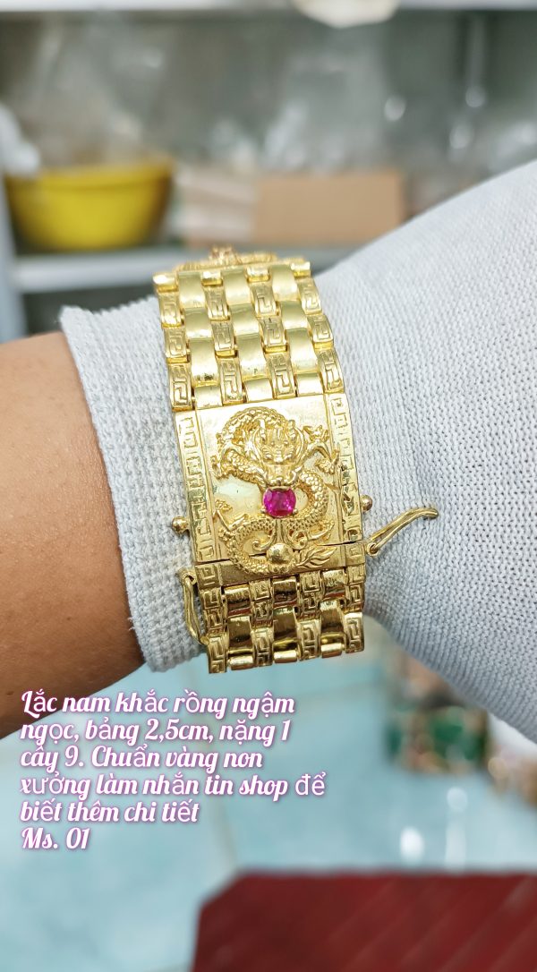Lắc nam khắc rồng ngậm ngọc_ Mã 01