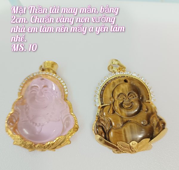 Mặt dây di lạc đá bọc vàng đính đá_ Mã 10