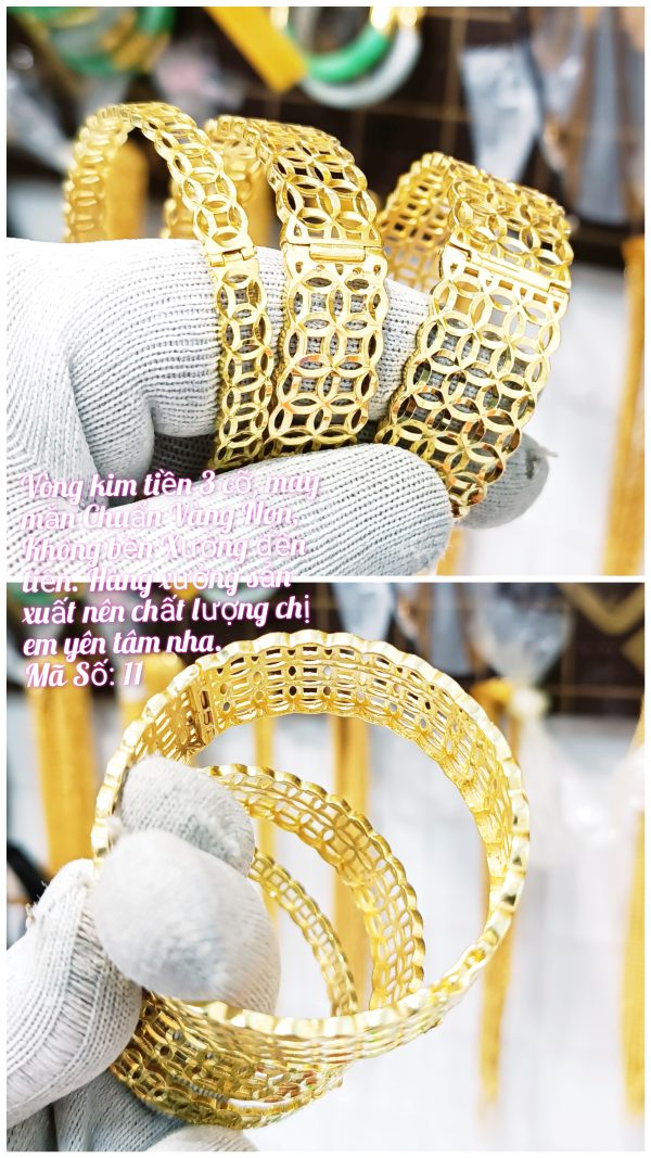 Vòng kim tiền bảng 1cm, 2cm, 3cm có khóa_Mã 11